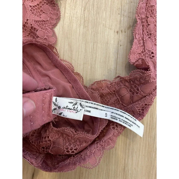Free People Intimately FP Galloon Lace Halter Bralette Dusty Rose Pink S - Picture 4 of 5